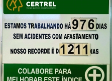 976 dias sem acidentes com afastamento