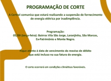 Programação de corte do mês de setembro